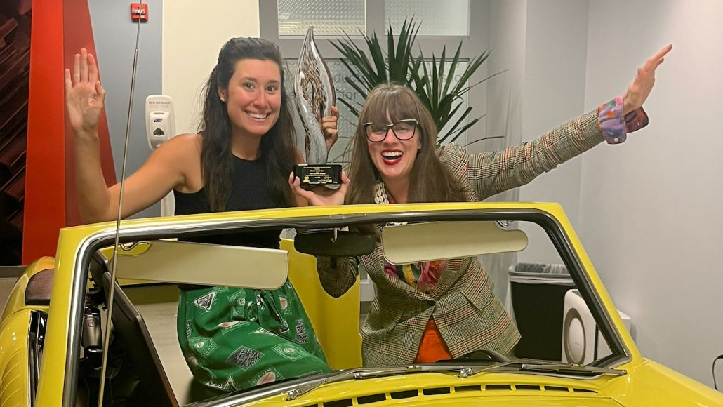 Elle Lawhead of Auto Care Association and Jessica Toliuszis, WiAC chair of Highline Warren.