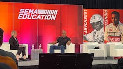 Willy T. Ribbs (right) pictured with Beth Paretta during at SEMA 2023. Willy T. Ribbs (right) pictured with Beth Paretta during at SEMA 2023.