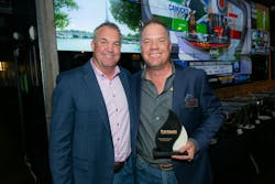 PAMA Distinguished Service award winner, Mark Bochnowski of Oil Changers (right). PAMA Distinguished Service award winner, Mark Bochnowski of Oil Changers (right).