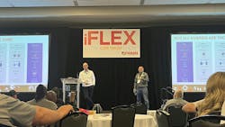 Michael Warholic of Valvoline Global (left) and Jason Lyon of AutoLube Express (right) during the hybrid vehicle maintenance session. Michael Warholic of Valvoline Global (left) and Jason Lyon of AutoLube Express (right) during the hybrid vehicle maintenance session.